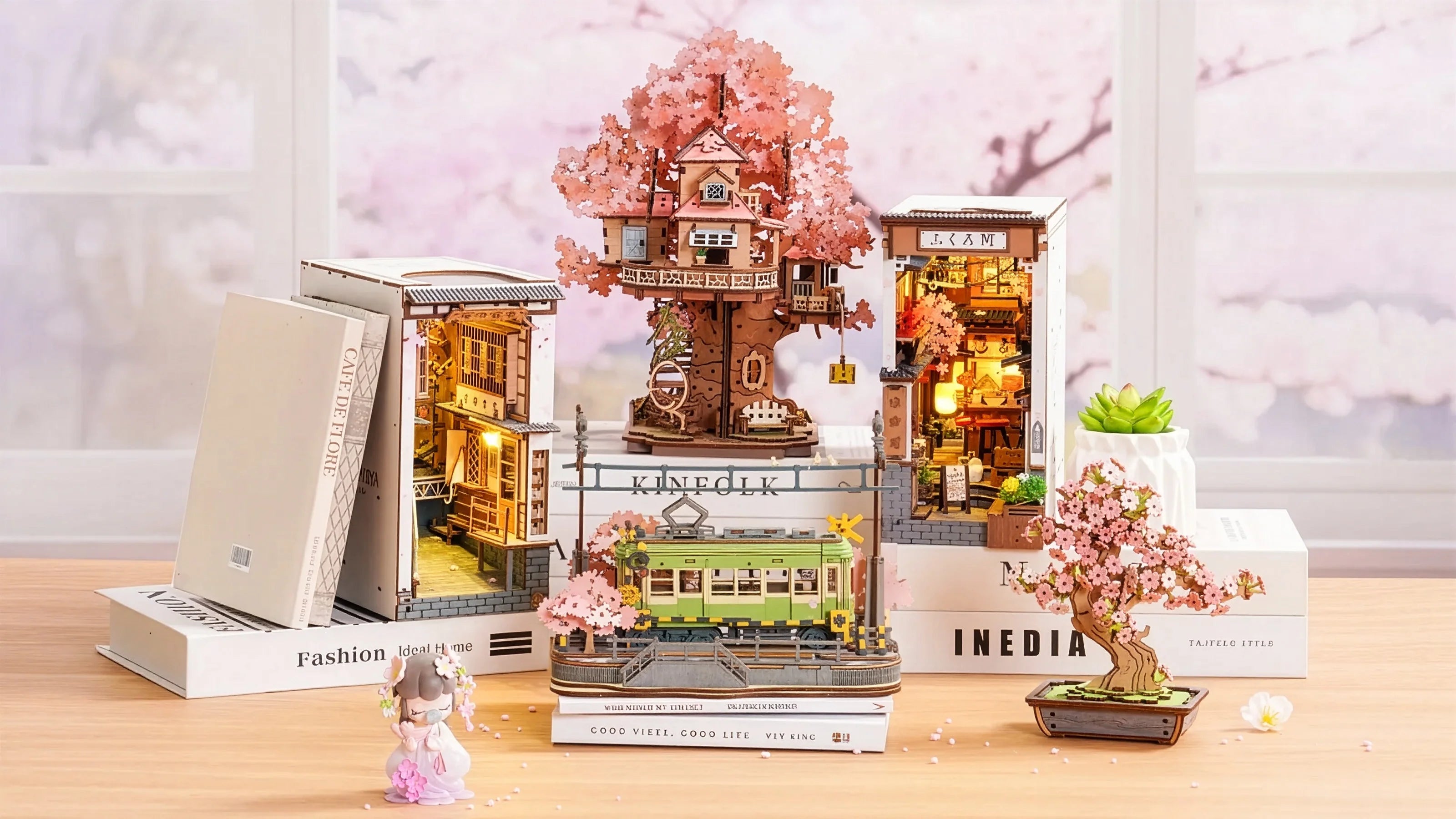 Sakura Flor de Cerejeira | Book Nooks, Miniaturas e Quebra-Cabeças