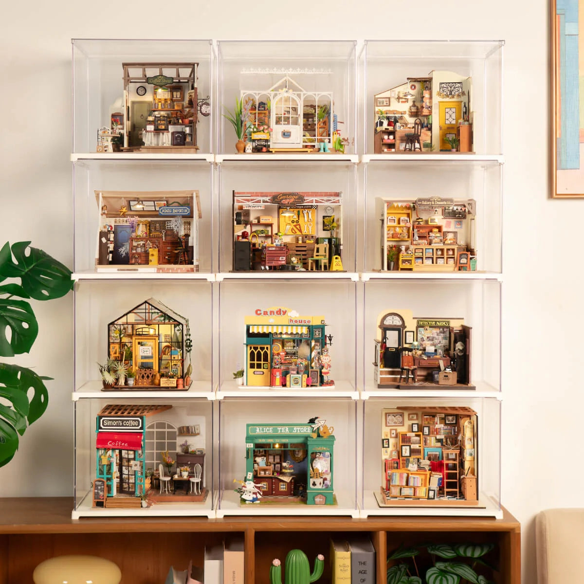 Caixa Expositora Empilhável - Casas Miniatura