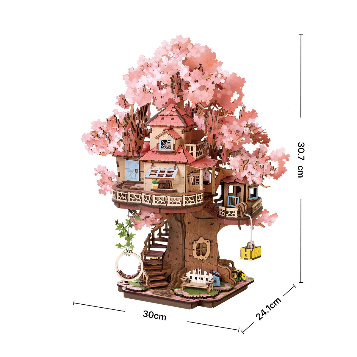 Casa da Árvore Cerejeiras Quebra-cabeça 3D em Madeira DIY