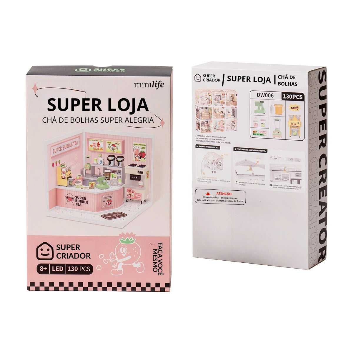 Loja Super Bubble Tea Casa Miniatura DIY