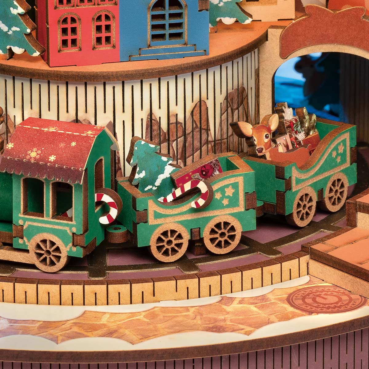 Natal Encantado – Árvore Musical Quebra-cabeça 3D em Madeira DIY