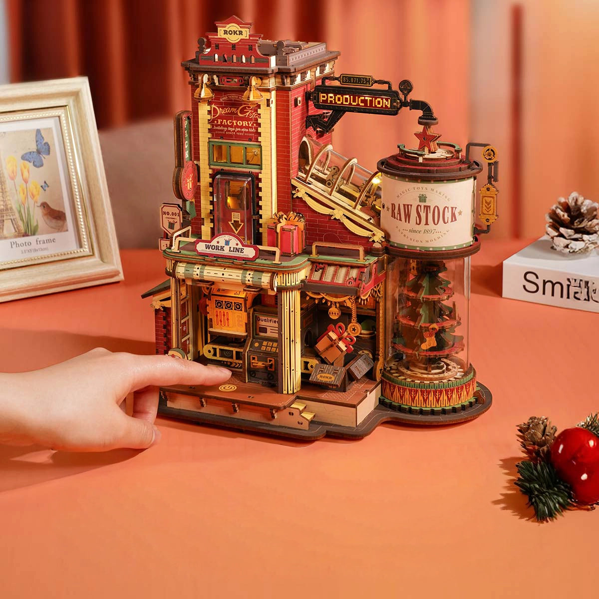 Natal Encantado - Fábrica Musical do Papai Noel Quebra-cabeça 3D em Madeira DIY