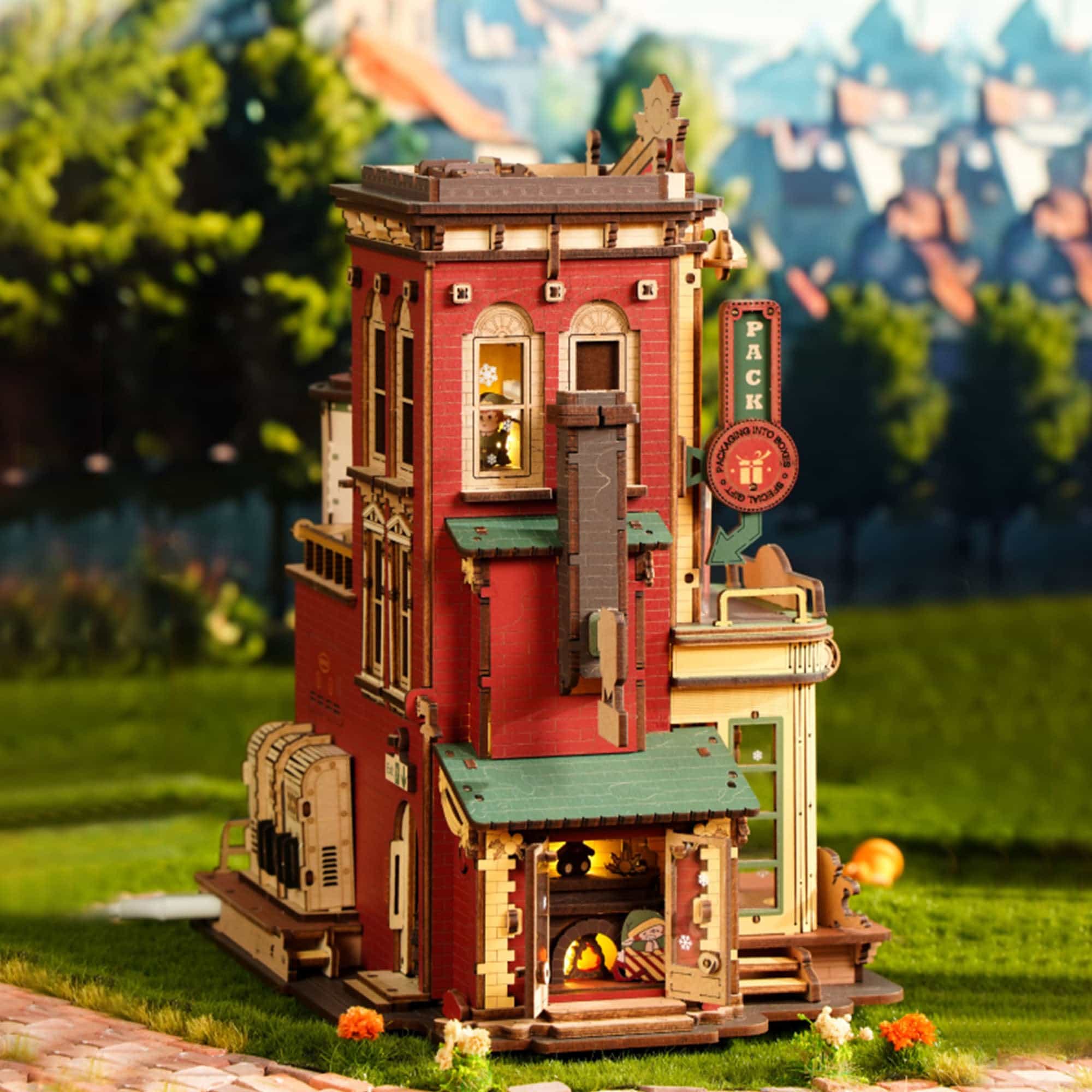 Natal Encantado - Fábrica Musical do Papai Noel Quebra-cabeça 3D em Madeira DIY