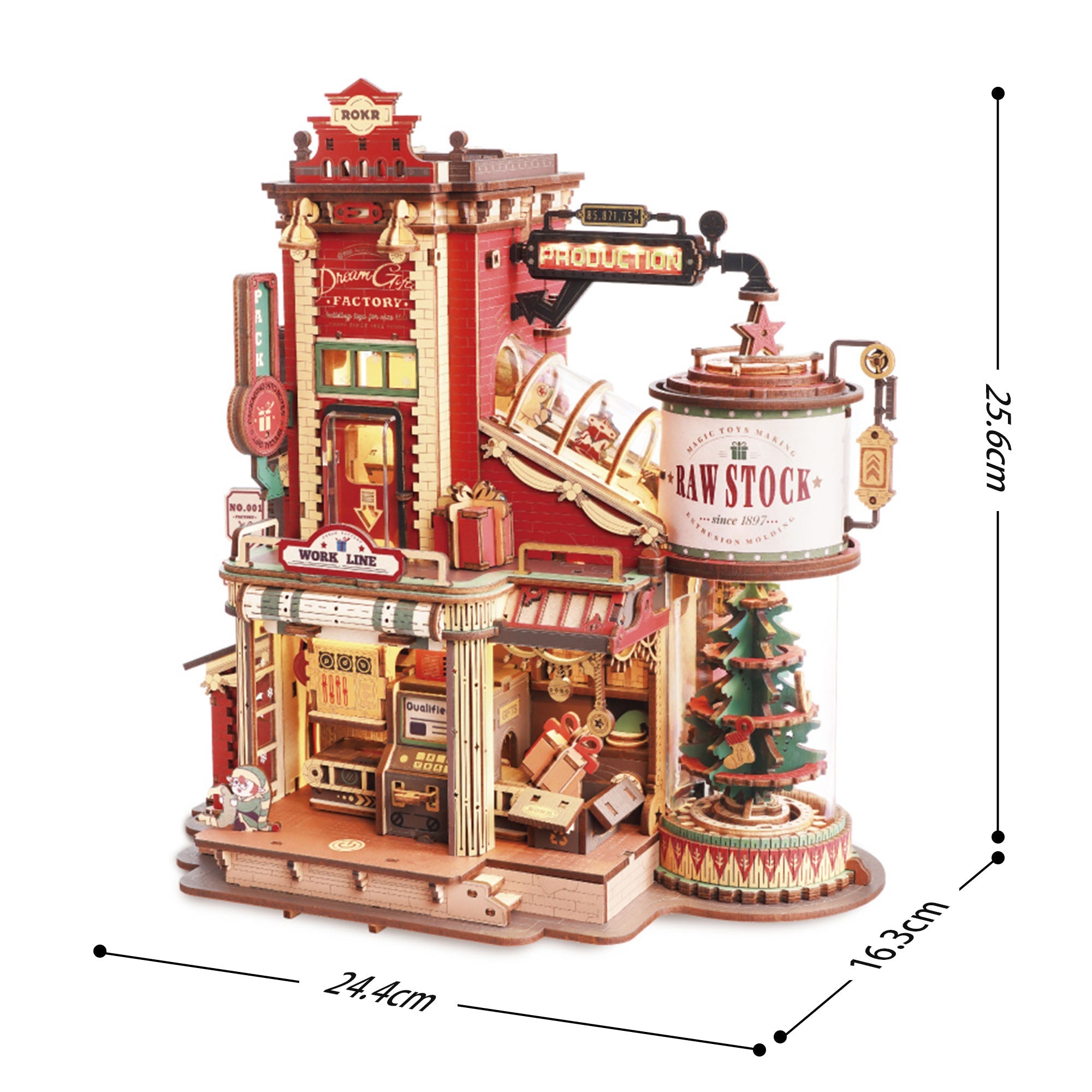 Natal Encantado - Fábrica Musical do Papai Noel Quebra-cabeça 3D em Madeira DIY