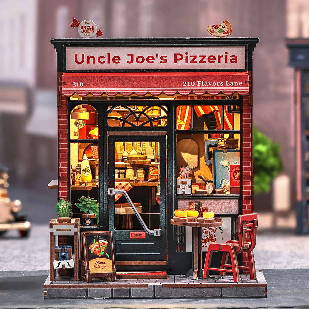 Pizzaria Tio Joe Casa Miniatura Book Nook DIY