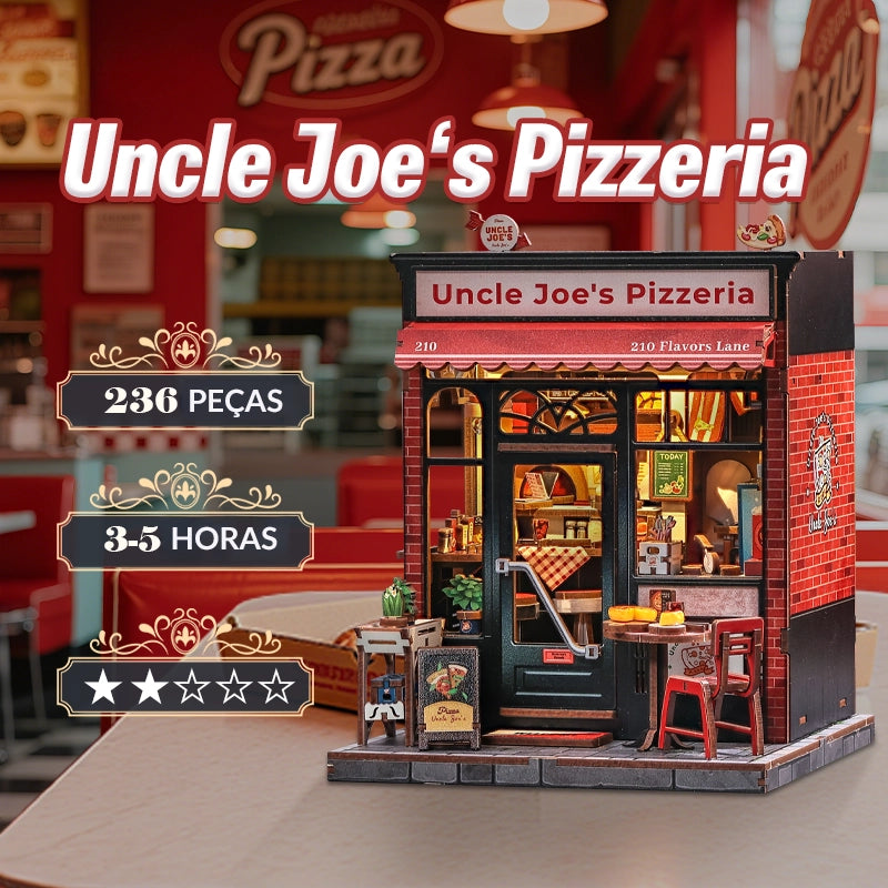 Pizzaria Tio Joe Casa Miniatura Book Nook DIY
