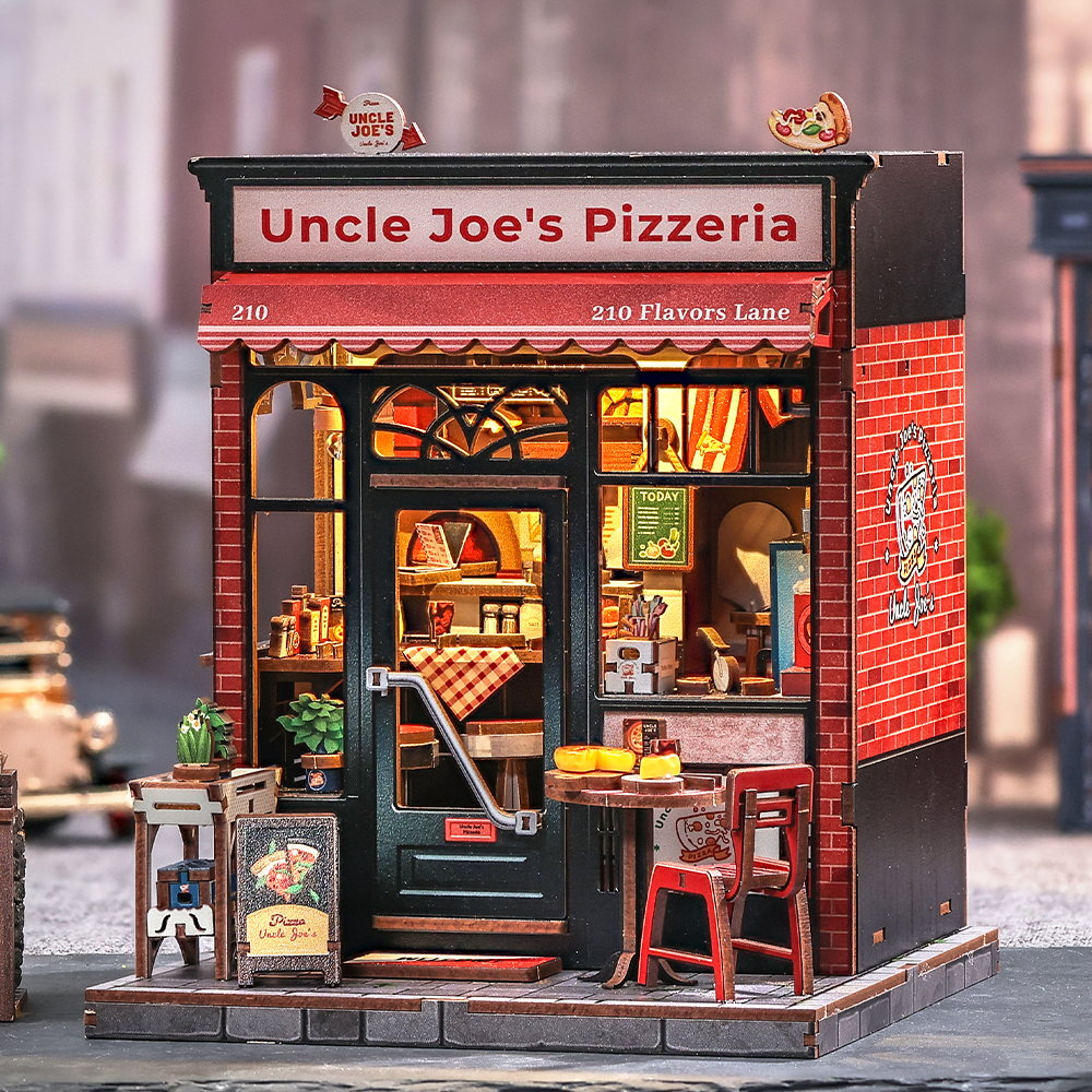 Pizzaria Tio Joe Casa Miniatura Book Nook DIY