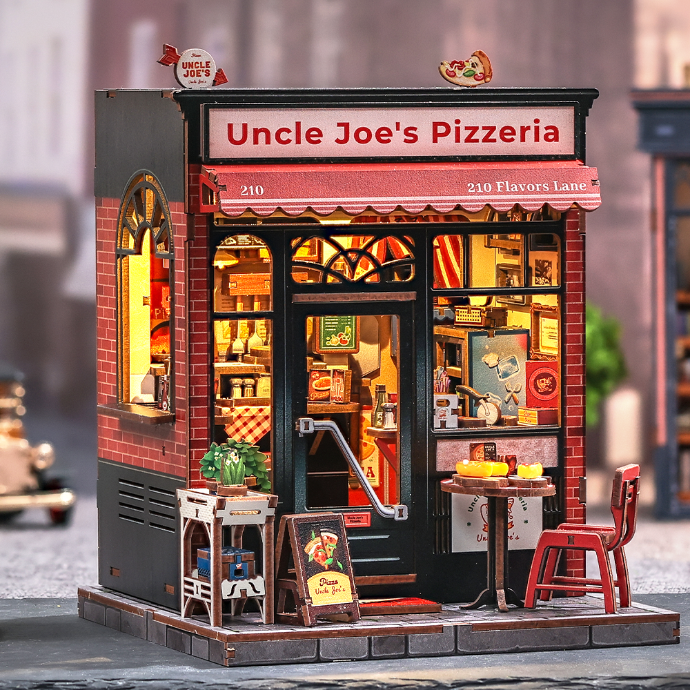 Pizzaria Tio Joe Casa Miniatura Book Nook DIY