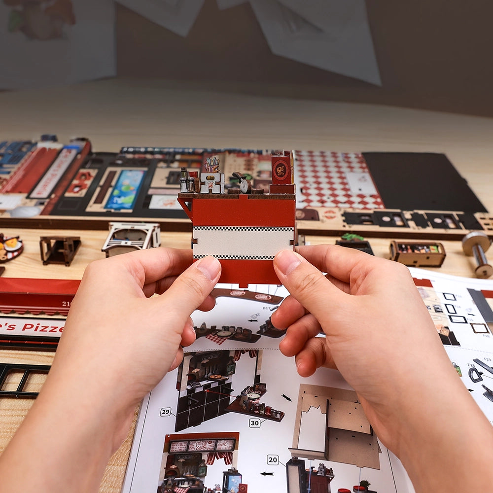 Pizzaria Tio Joe Casa Miniatura Book Nook DIY