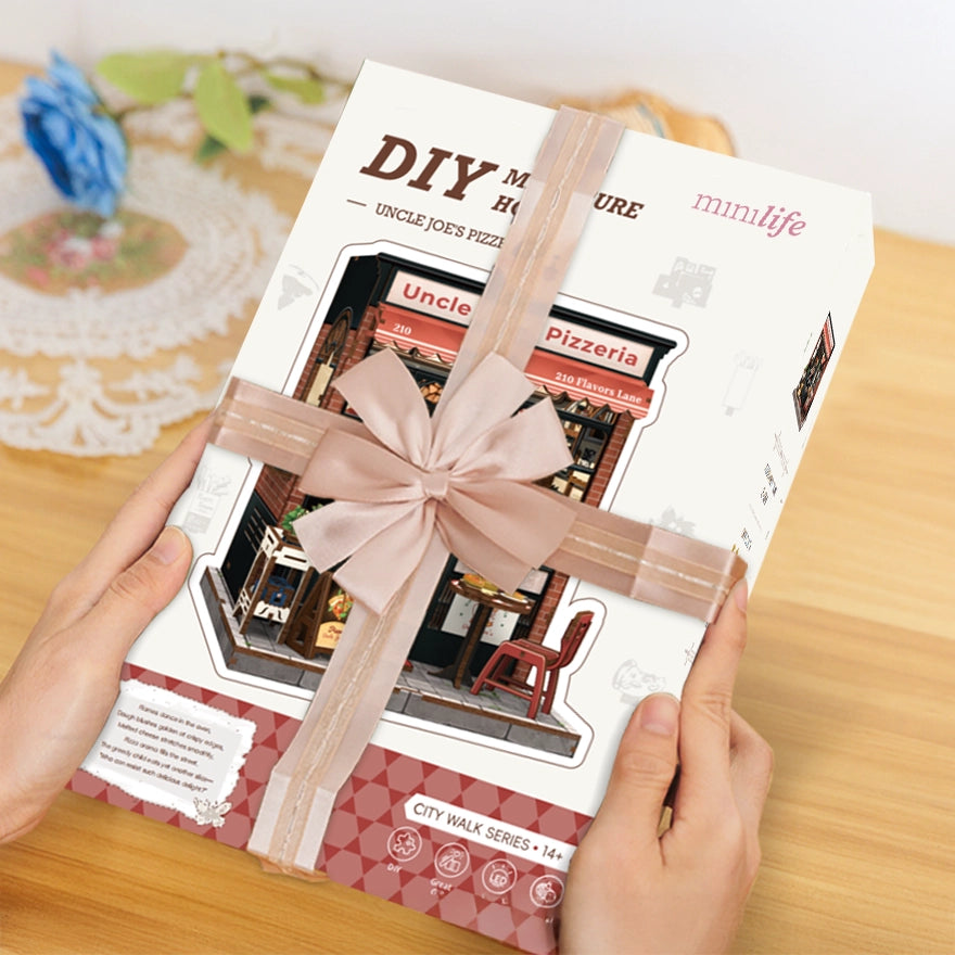 Pizzaria Tio Joe Casa Miniatura Book Nook DIY