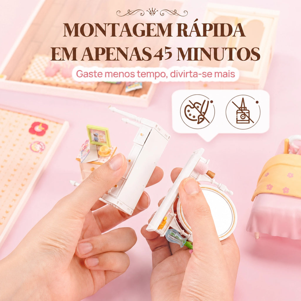 Adorável Quarto Rosa | Casa Miniatura DIY