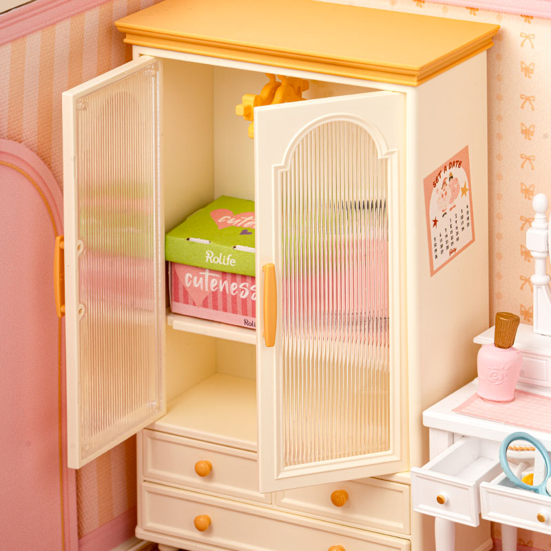 Adorável Quarto Rosa Casa Miniatura DIY