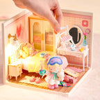 Adorável Quarto Rosa Casa Miniatura DIY