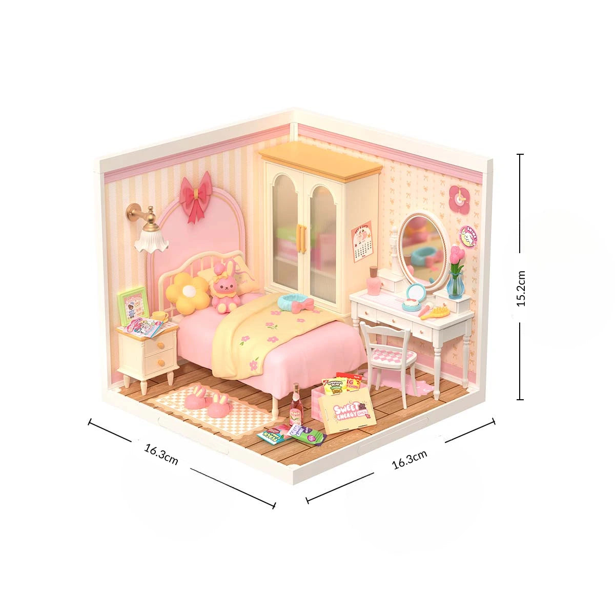 Adorável Quarto Rosa Casa Miniatura DIY