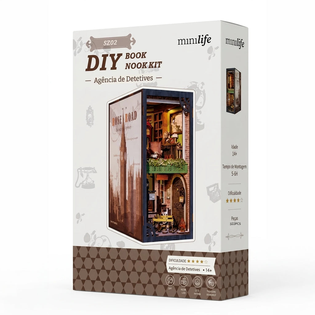 agencia de detetives booknook diy - imagem caixa do produto