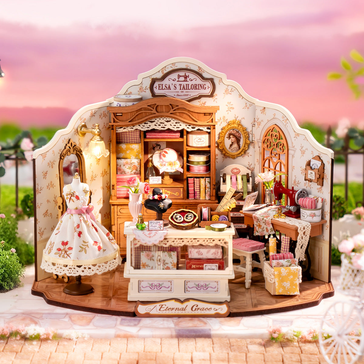Ateliê de Costura Retrô Casa Miniatura DIY