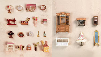 atelie de costura retro casa miniatura diy - montagem imagem 1