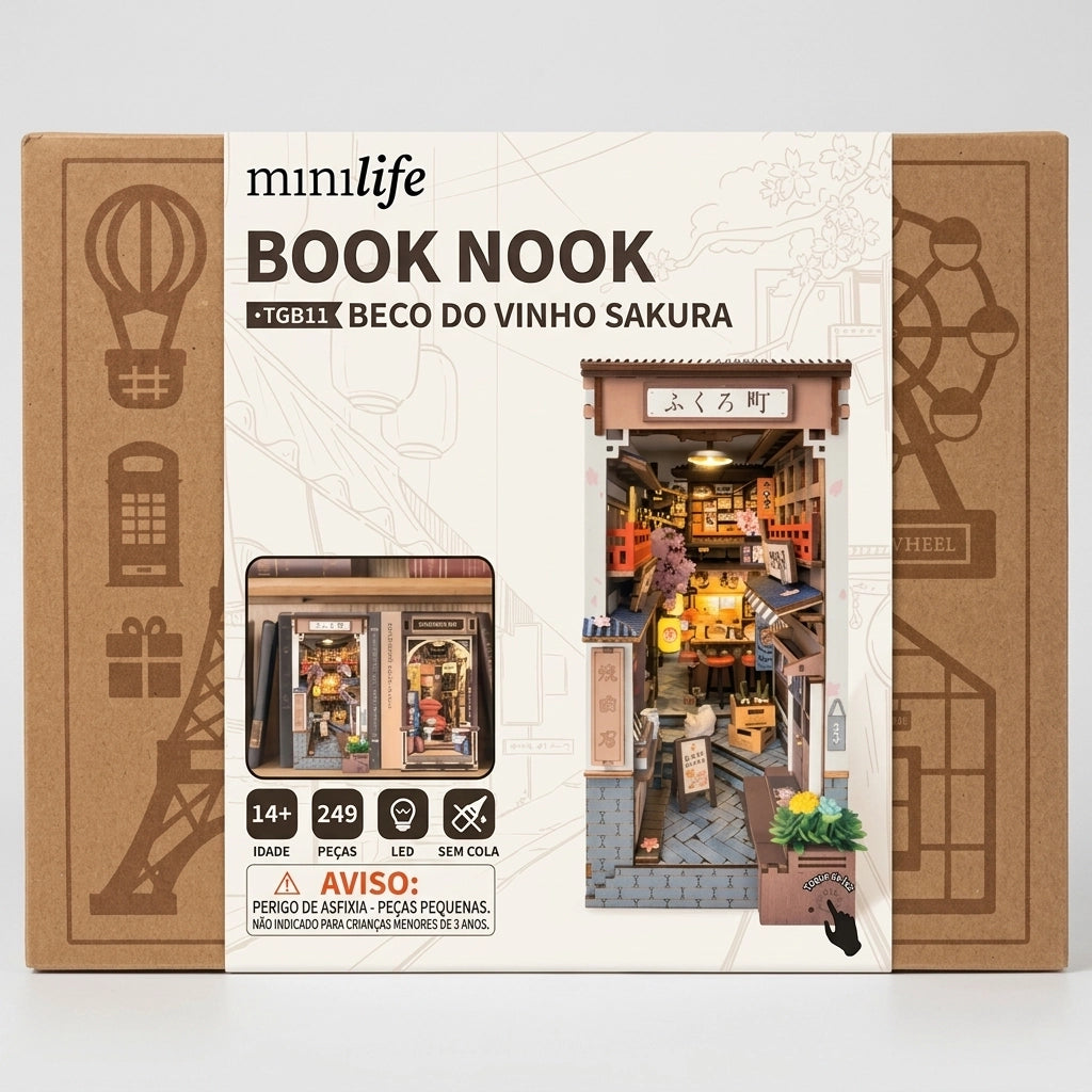 beco do vinho sakura book nook diy - imagem caixa do produto