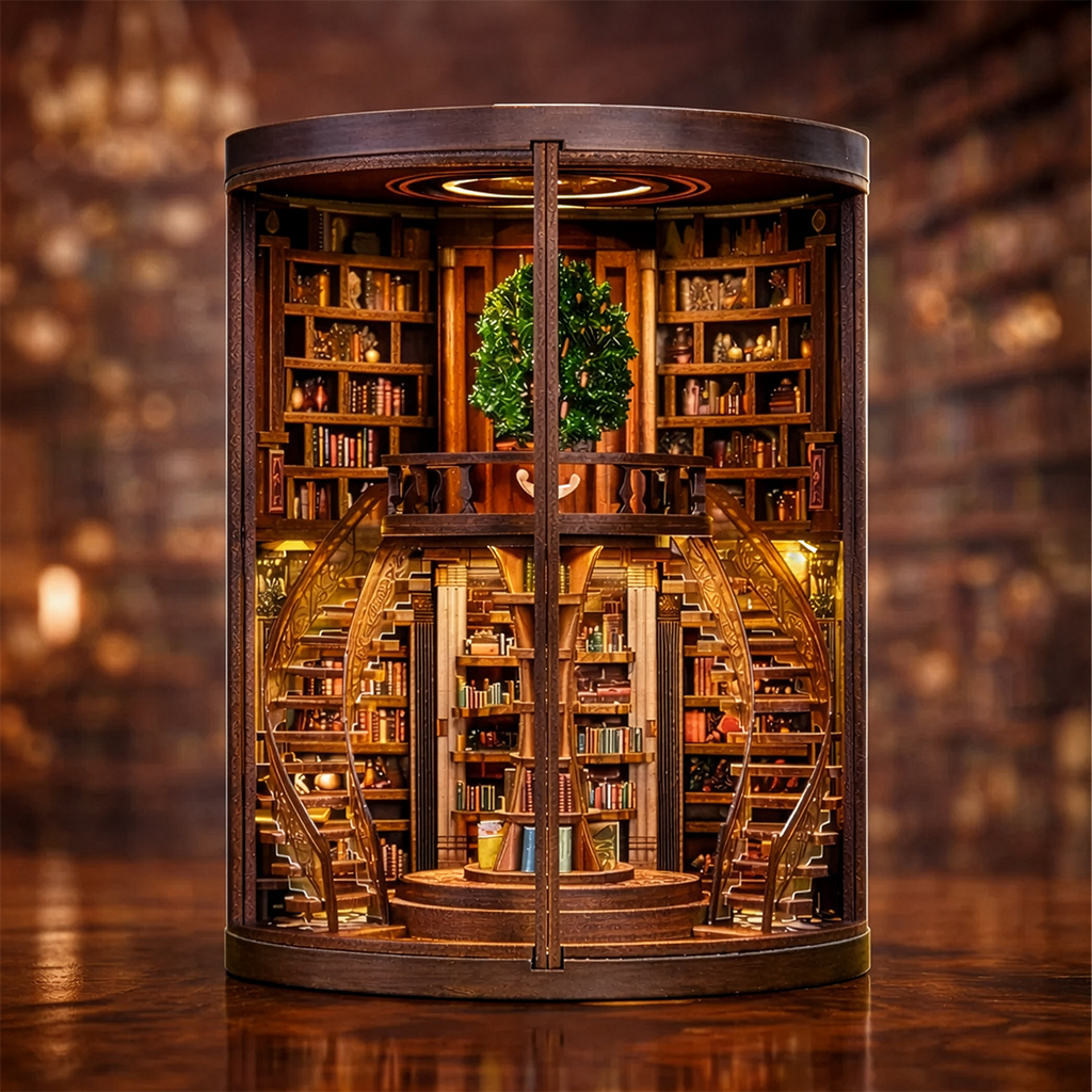 Biblioteca Circular da Sabedoria | Book Nook DIY