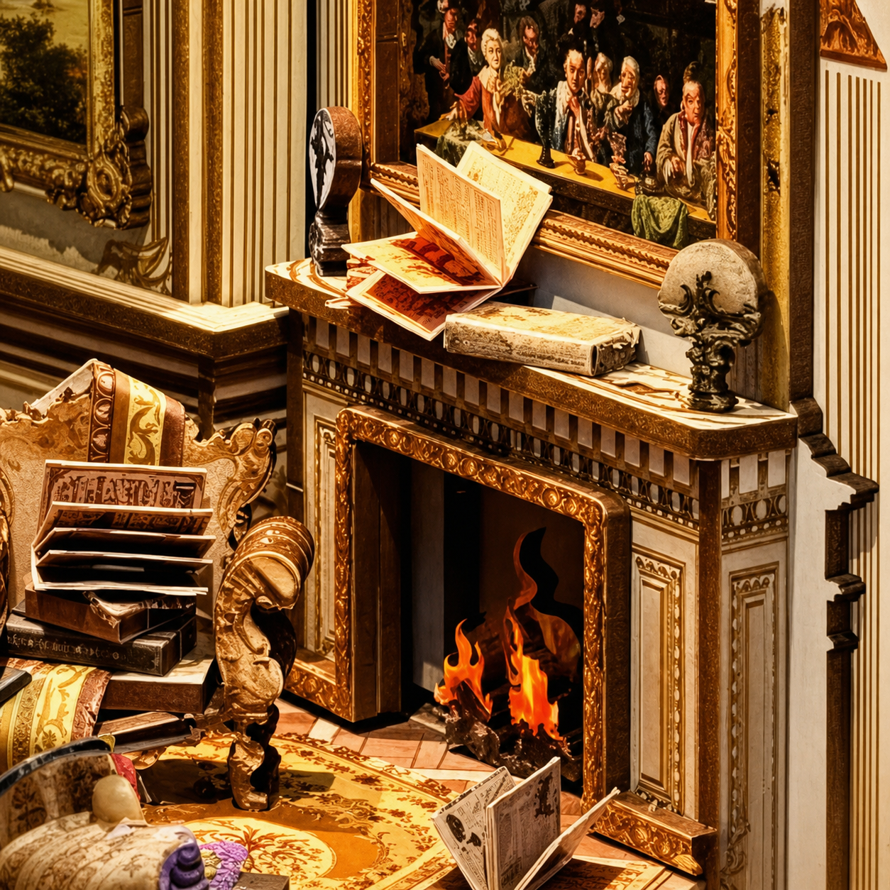 biblioteca dos sonhos barrocos book nook diy - carrossel imagem 2