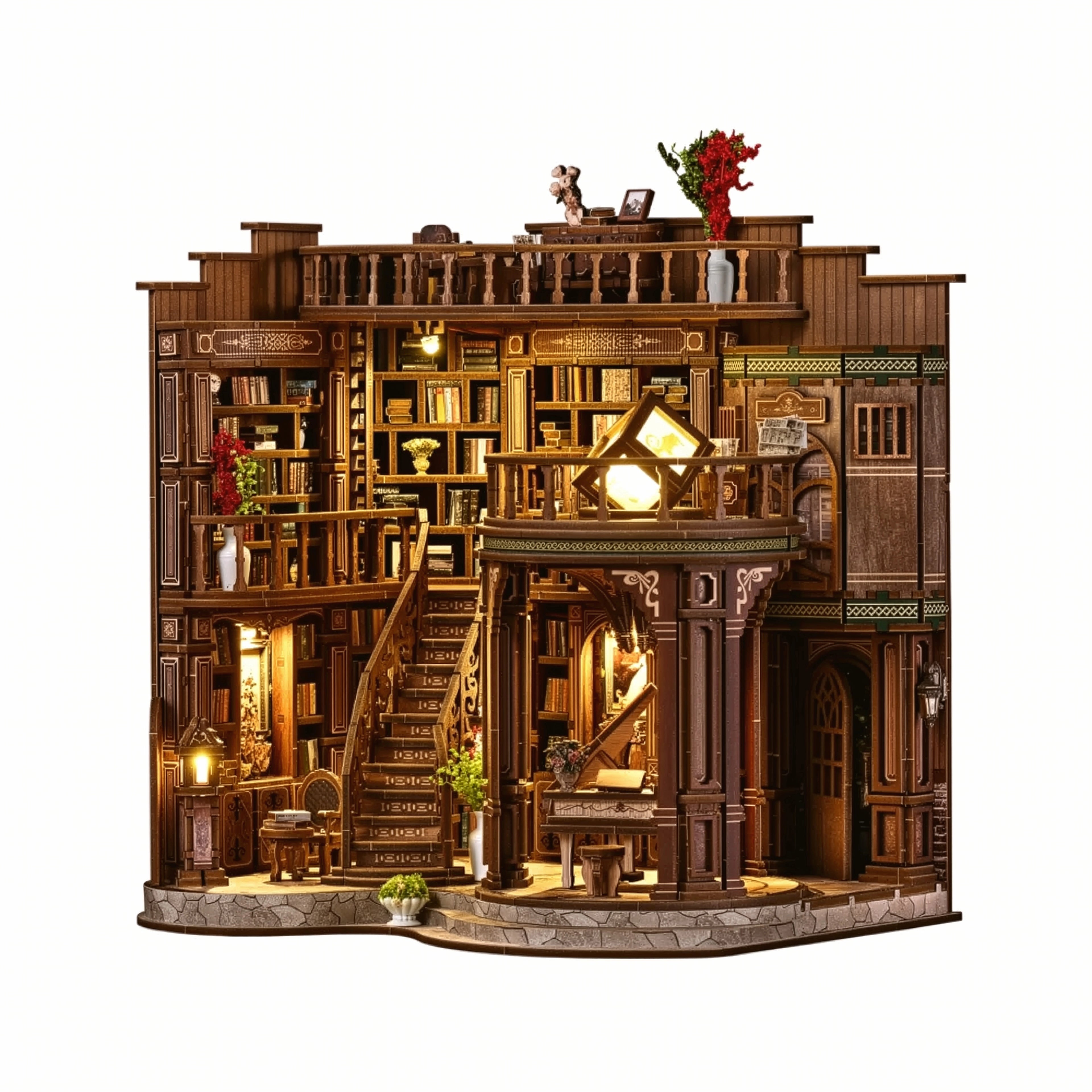 Biblioteca dos Sonhos Casa Miniatura Book Nook DIY