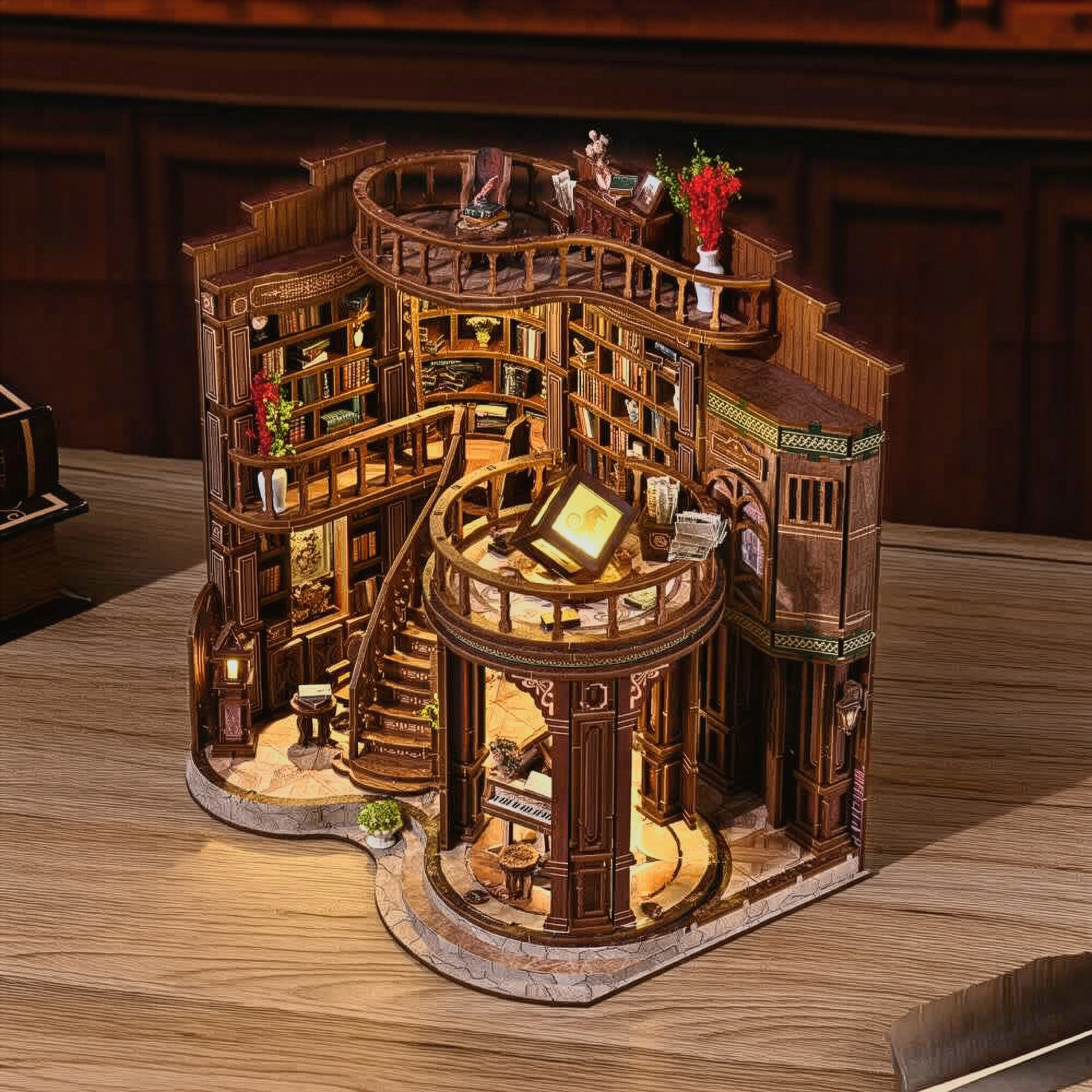 Biblioteca dos Sonhos Casa Miniatura Book Nook DIY