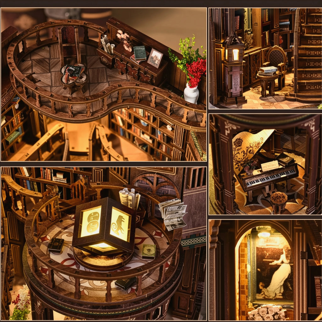 Biblioteca dos Sonhos Casa Miniatura Book Nook DIY