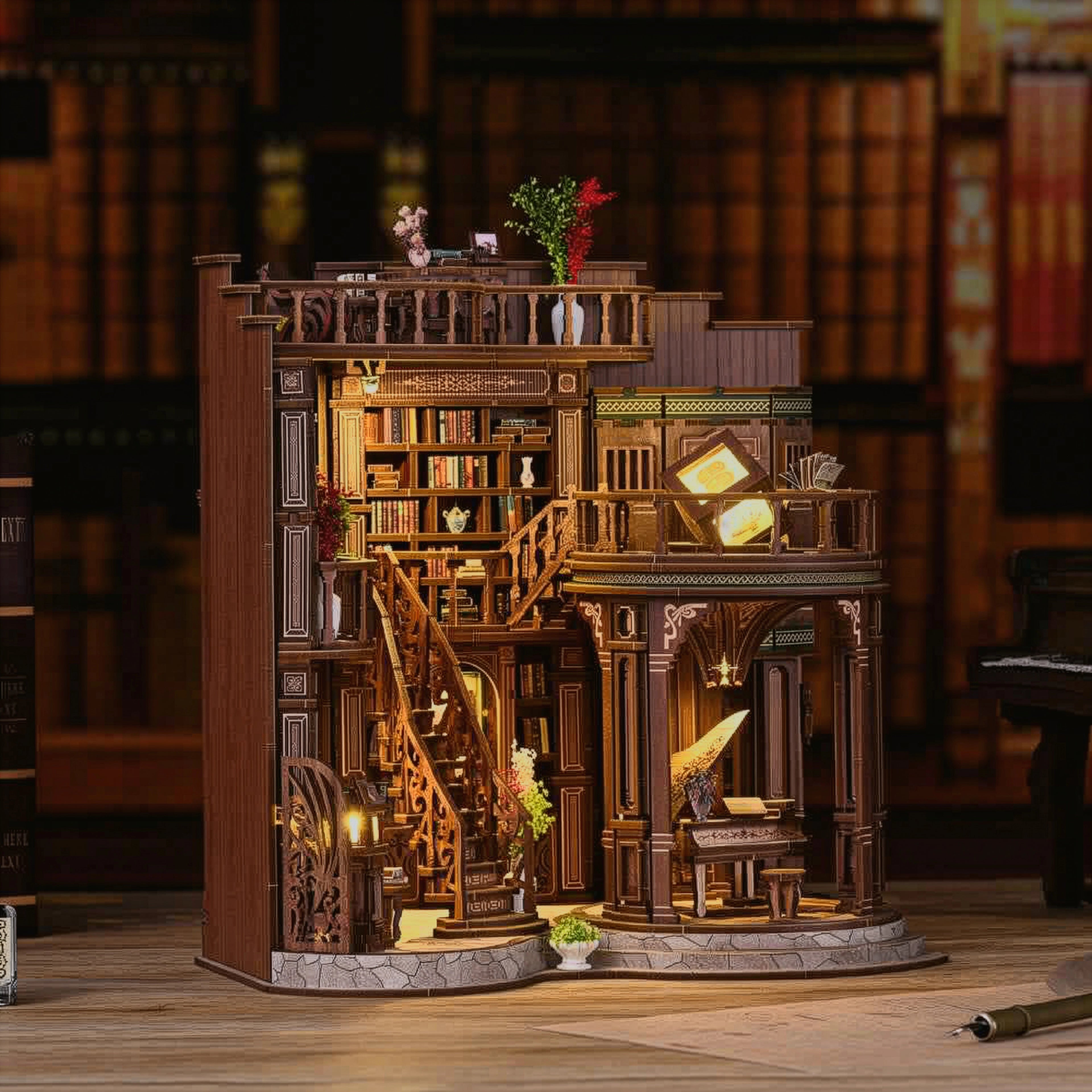 Biblioteca dos Sonhos Casa Miniatura Book Nook DIY