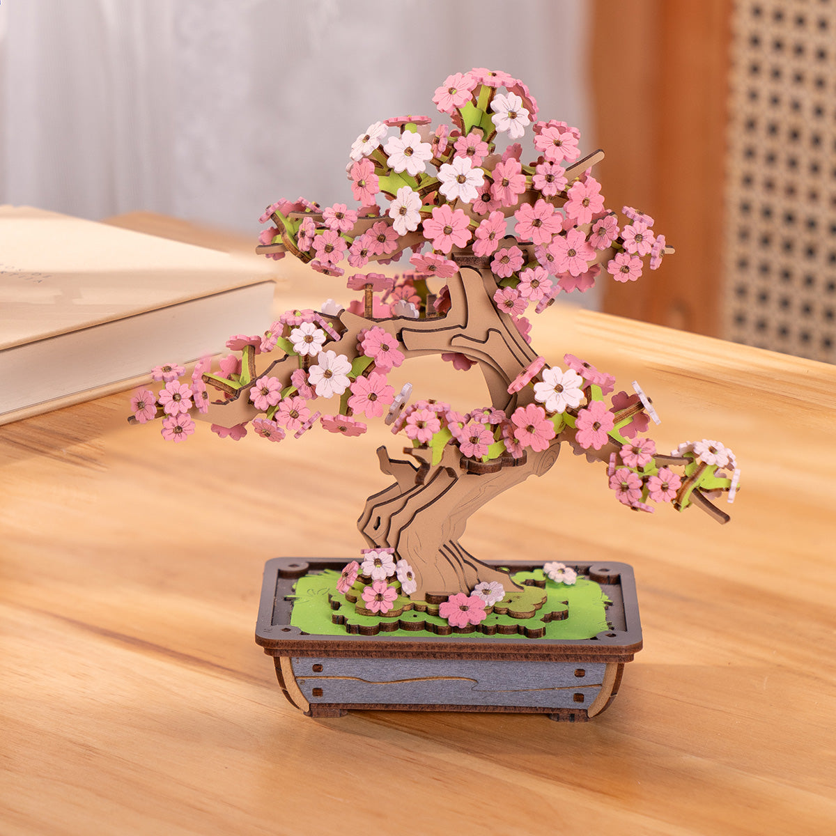 Bonsai de Cerejeira Sakura Quebra-cabeça 3D em Madeira DIY