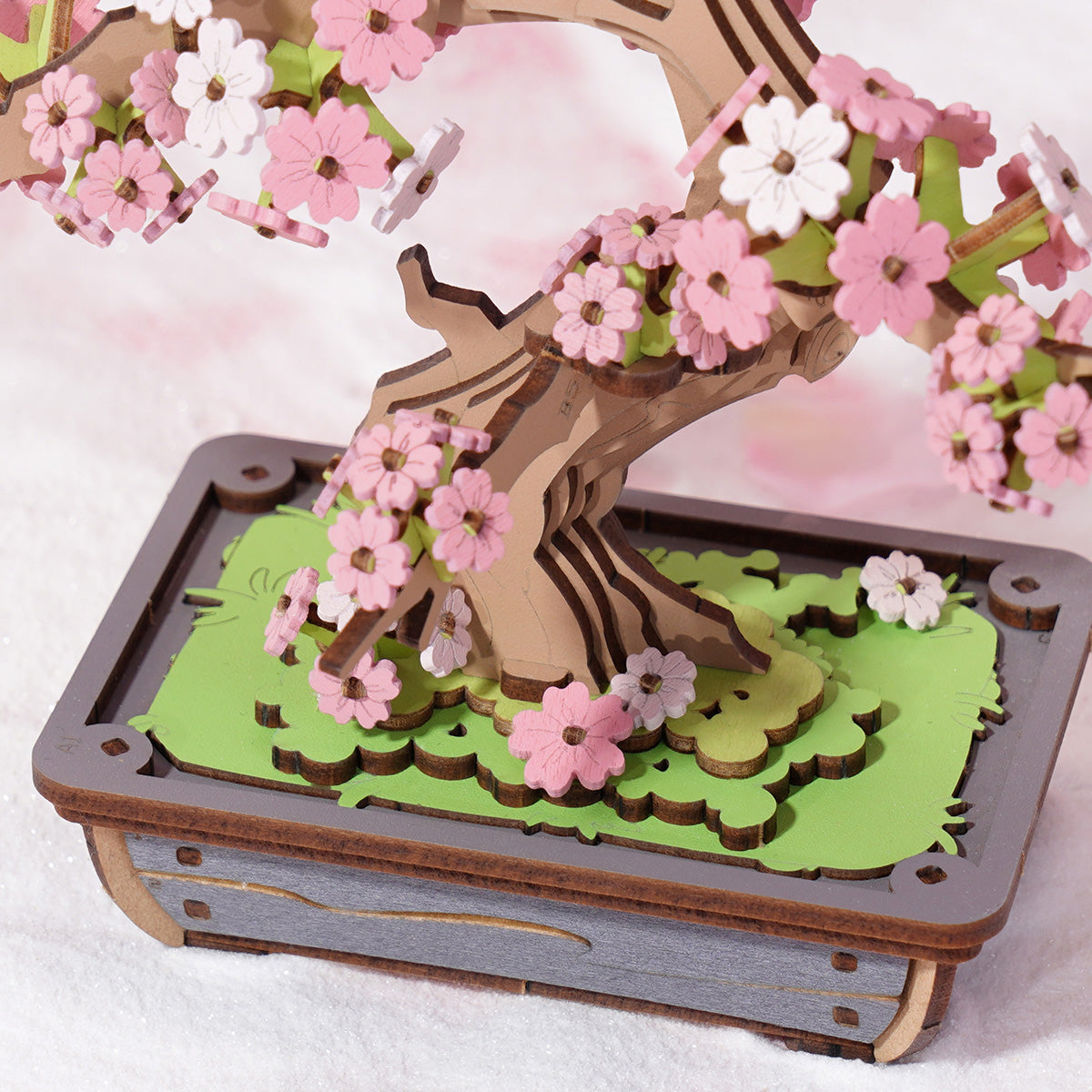 Bonsai de Cerejeira Sakura Quebra-cabeça 3D em Madeira DIY