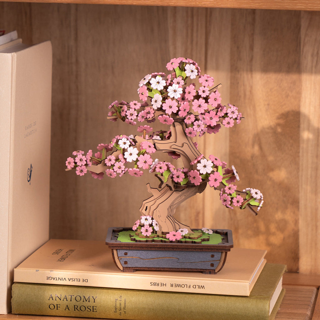 Bonsai de Cerejeira Sakura Quebra-cabeça 3D em Madeira DIY