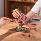 Bonsai de Cerejeira Sakura Quebra-cabeça 3D em Madeira DIY