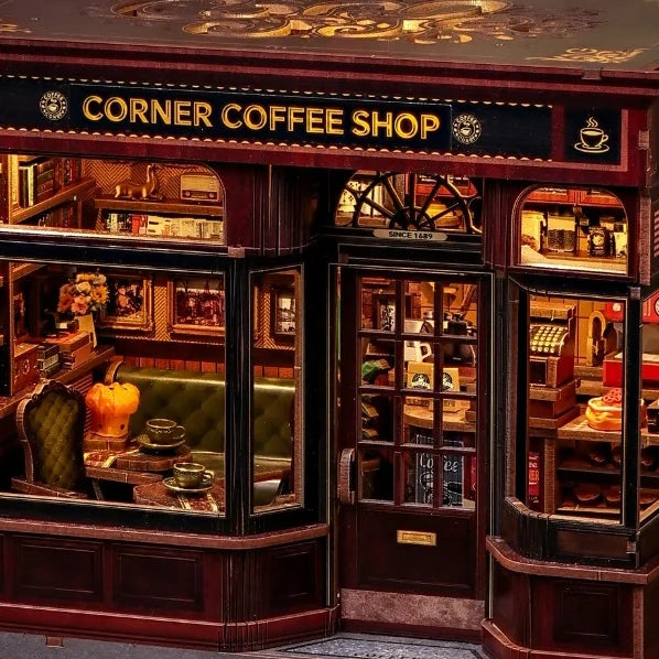 cafeteria da esquina casa miniatura diy - carrossel imagem 4