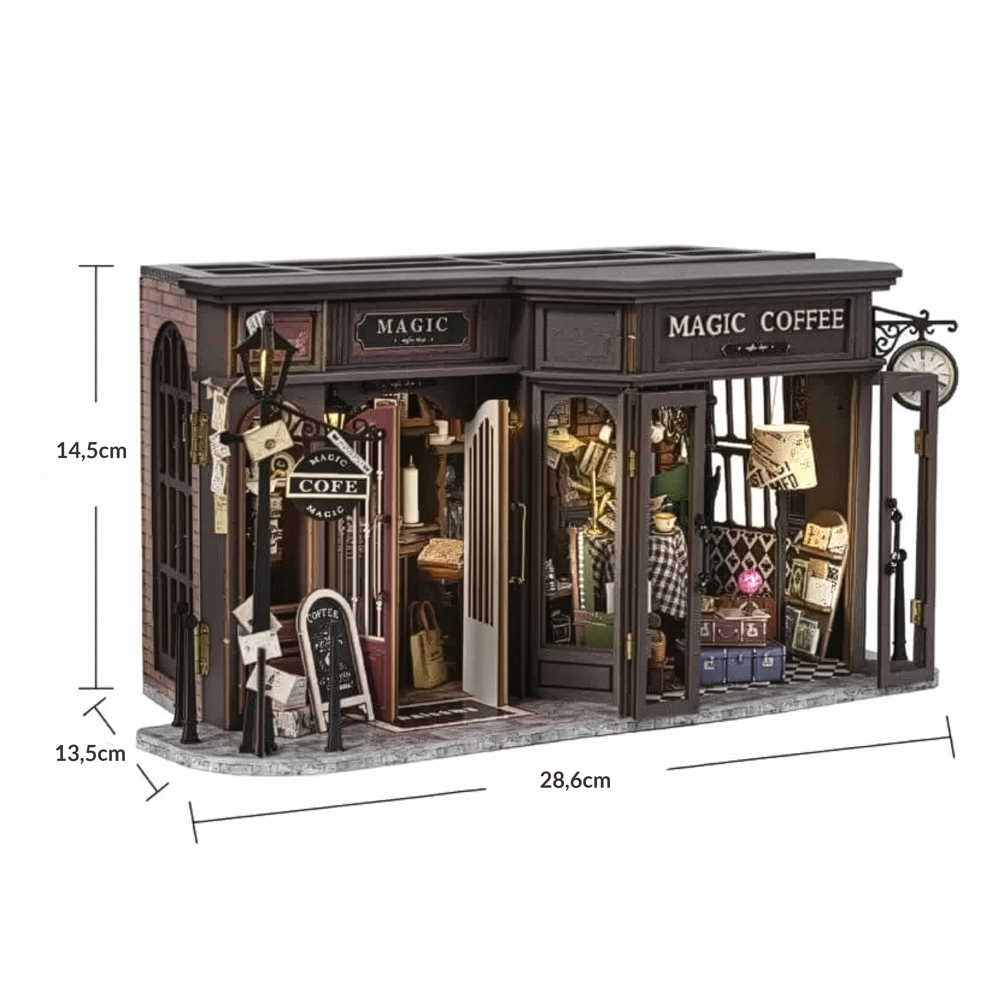 Cafeteria Mágica Casa Miniatura Book Nook DIY