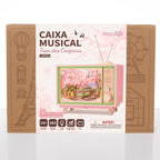 caixa musical trem das cerejeiras quebra cabeca 3d madeira diy - imagem caixa do produto