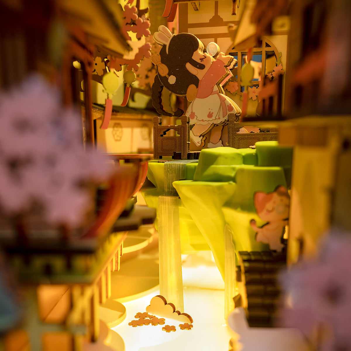 Caminho das Flores de Cerejeira Book Nook DIY