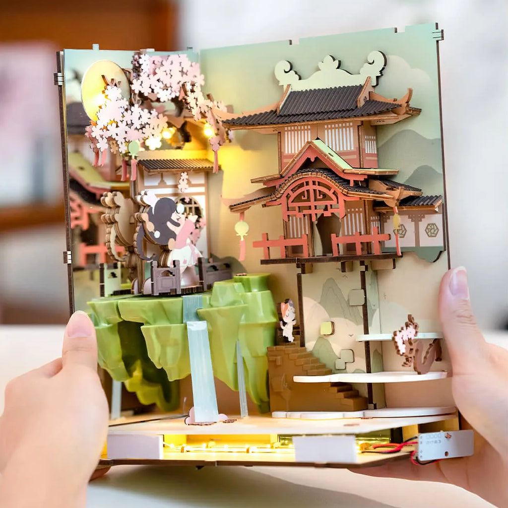 caminho das flores de cerejeira book nook diy - montagem imagem 2