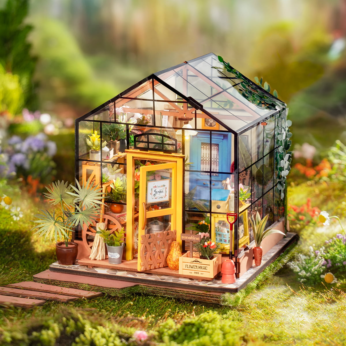 Casa de Flores Charmosa Casa Miniatura DIY