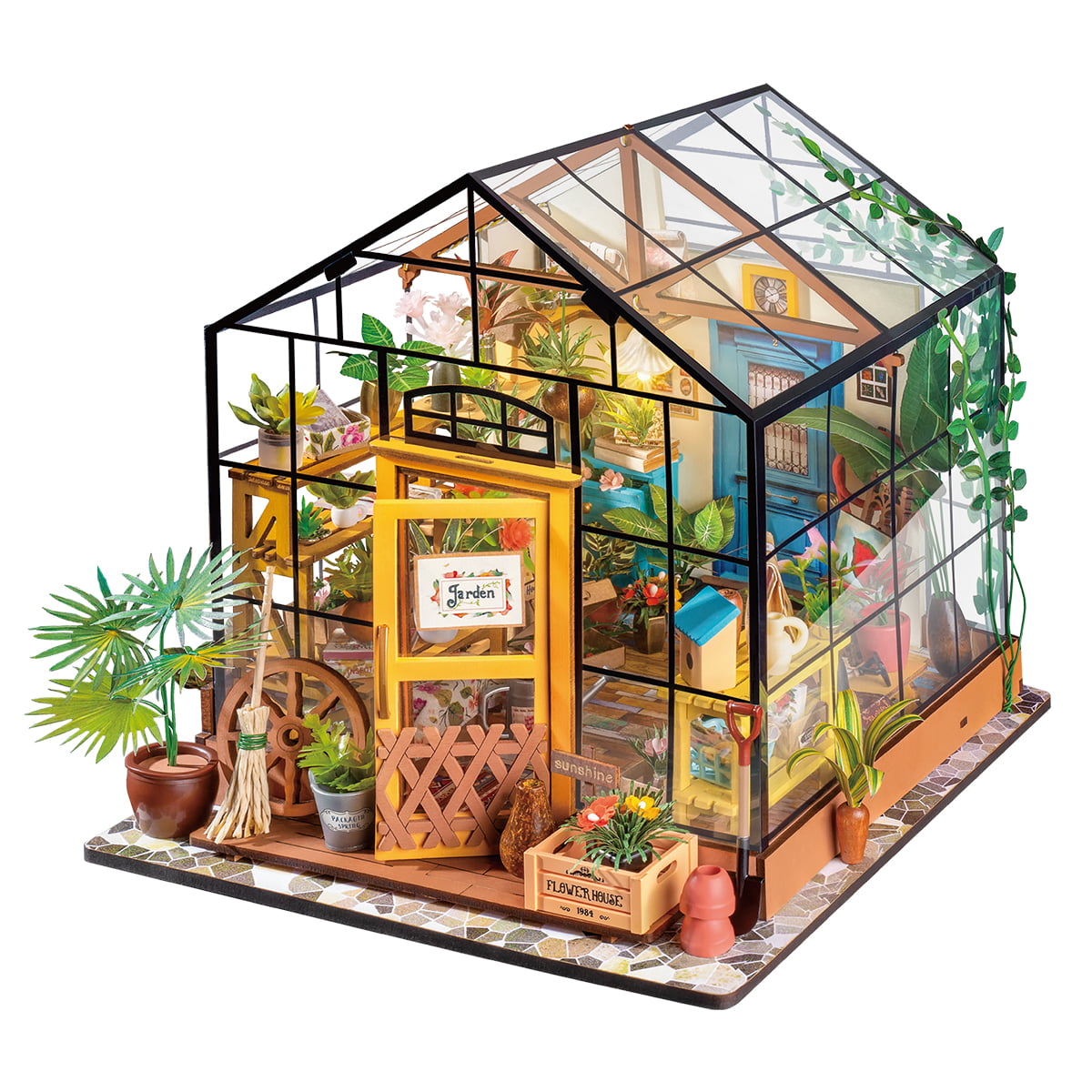 Casa de Flores Charmosa Casa Miniatura DIY
