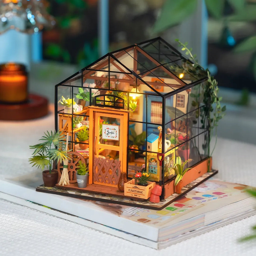 Casa de Flores Charmosa Casa Miniatura DIY