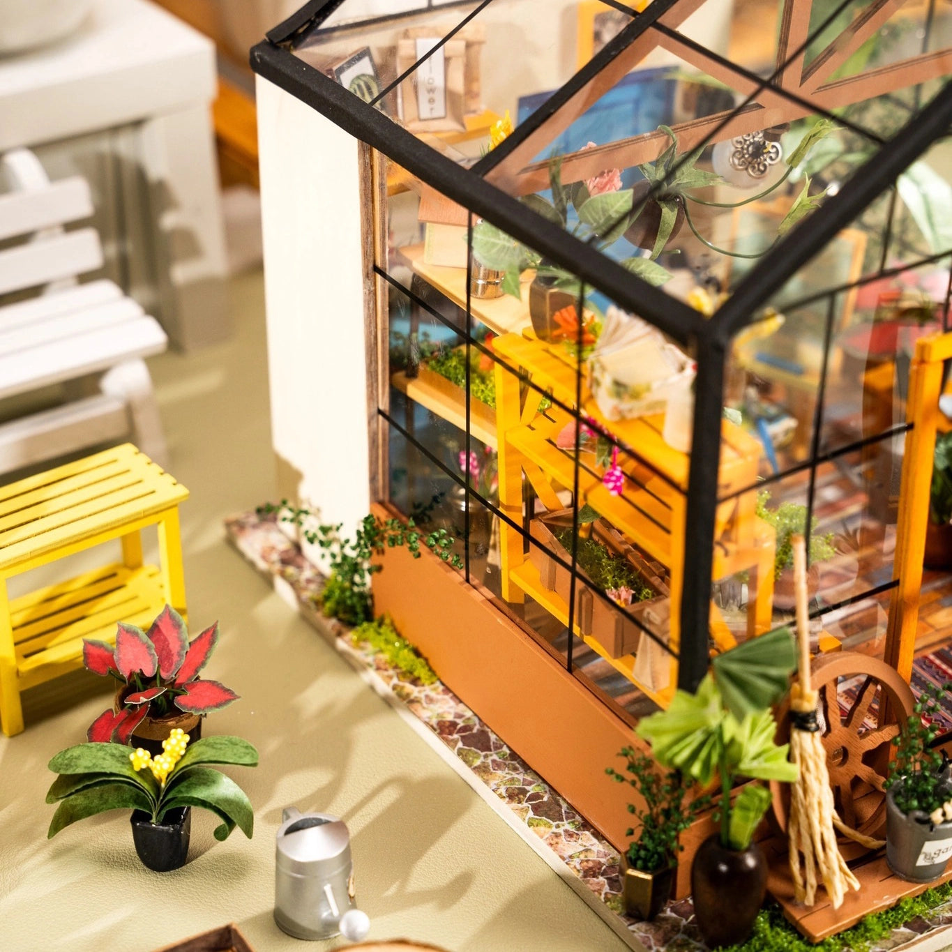 Casa de Flores Charmosa Casa Miniatura DIY