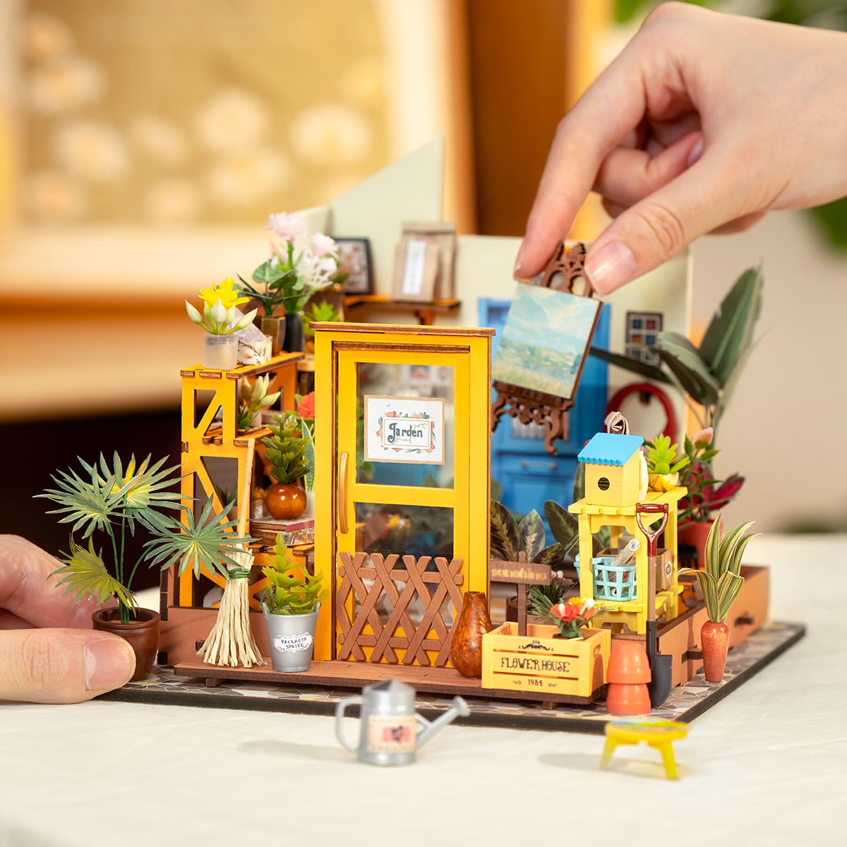 Casa de Flores Charmosa Casa Miniatura DIY