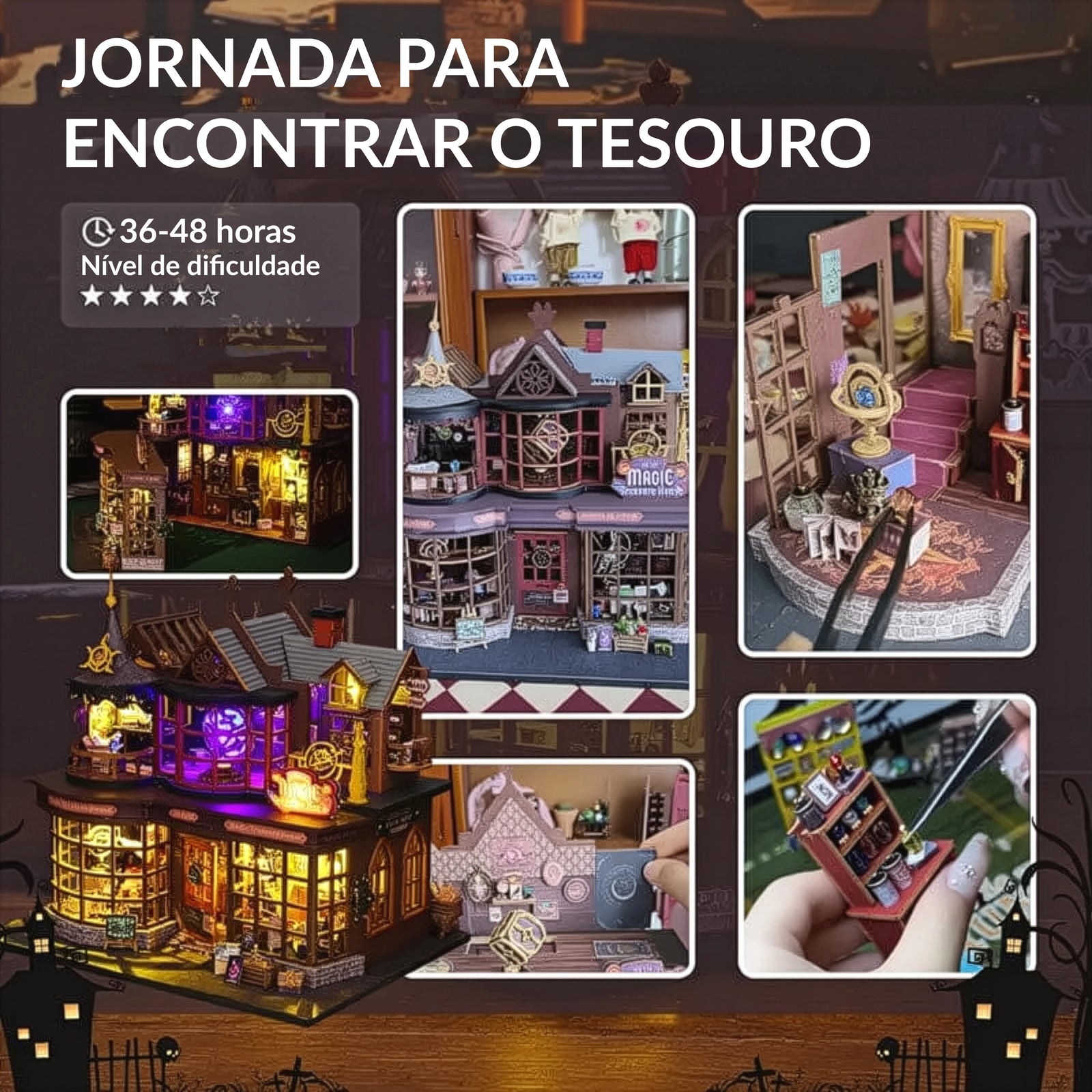 Detalhes internos da Casa Mágica do Tesouro