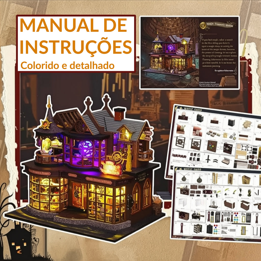 Casa Mágica do Tesouro Casa Miniatura DIY