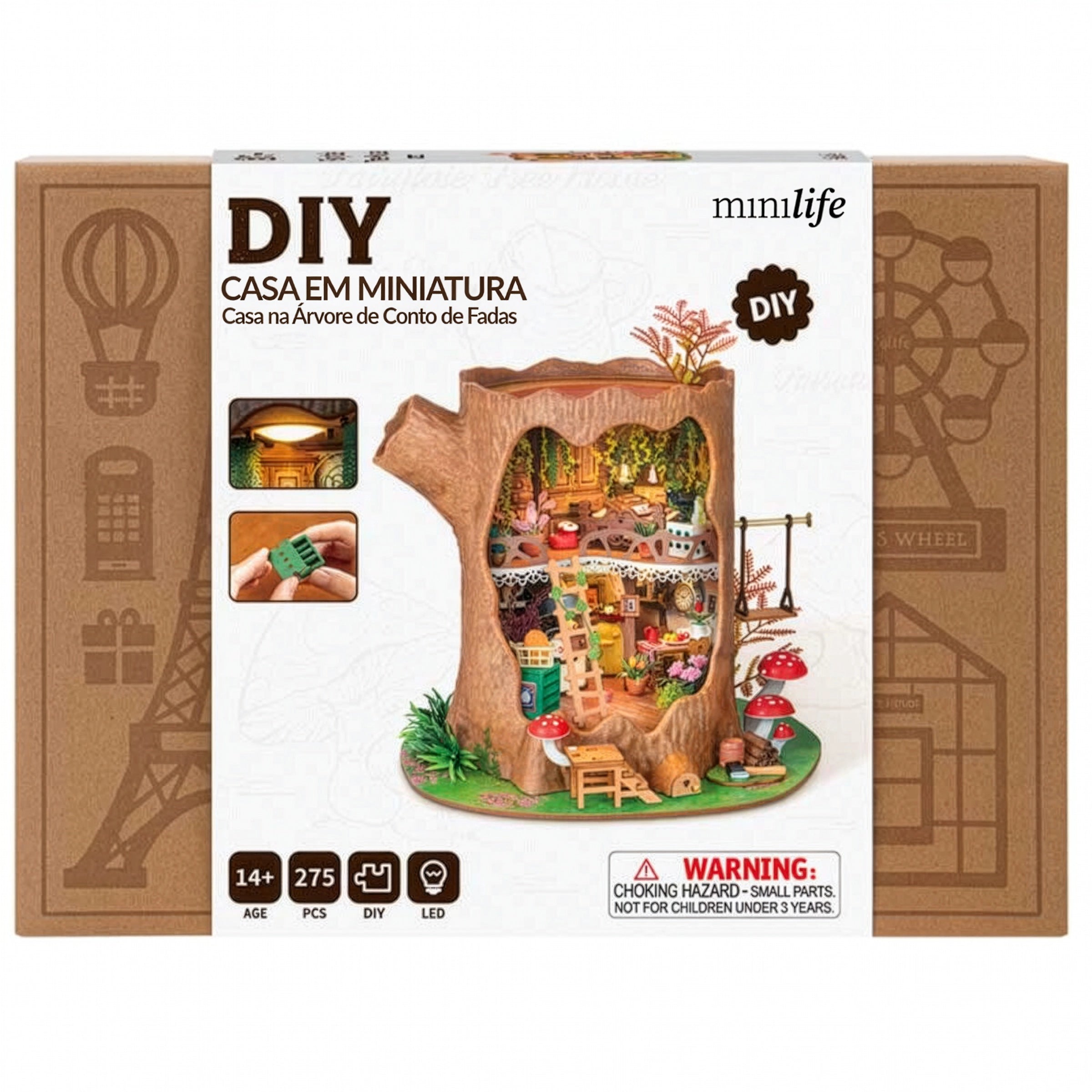 Casa na Árvore de Conto de Fadas Casa Miniatura DIY