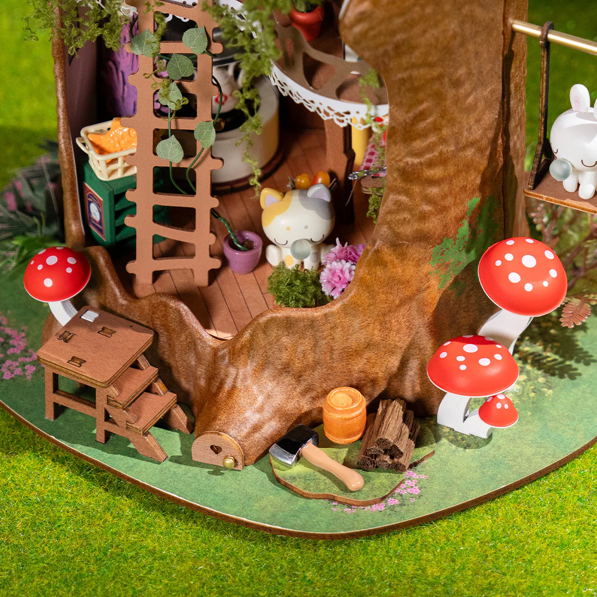 Casa na Árvore de Conto de Fadas Casa Miniatura DIY