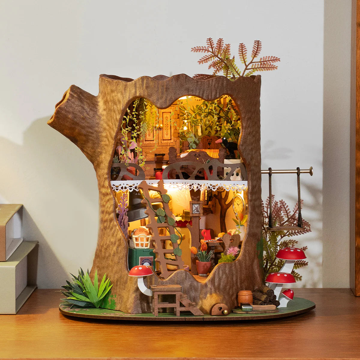 Casa na Árvore de Conto de Fadas Casa Miniatura DIY