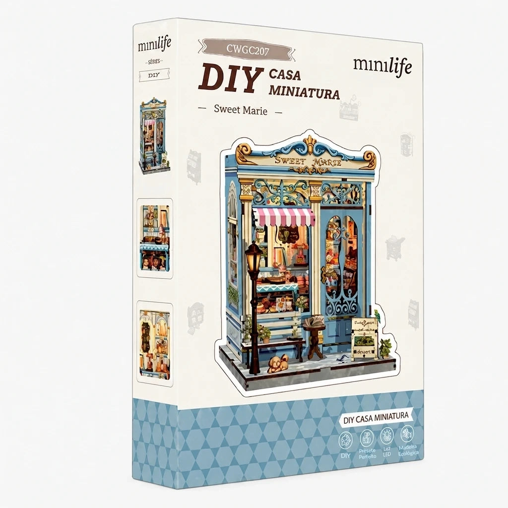 confeitaria sweet marie casa miniatura diy - imagem caixa do produto