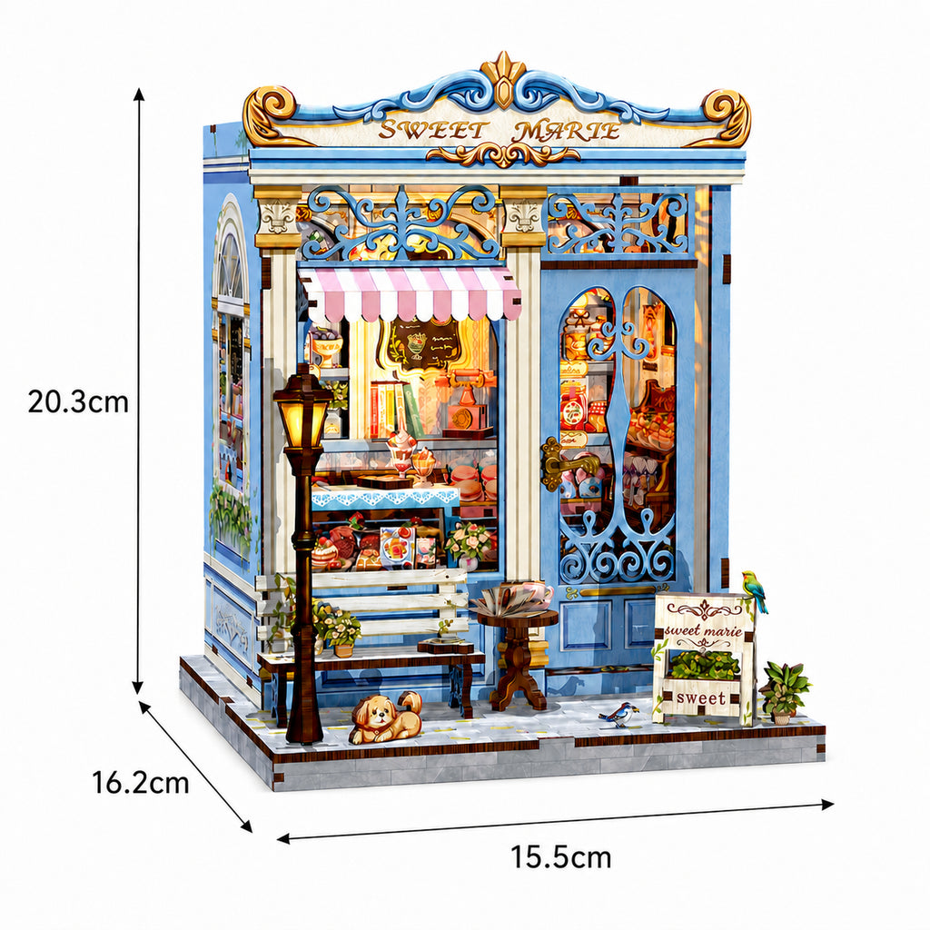 confeitaria sweet marie casa miniatura diy - imagem dimensoes