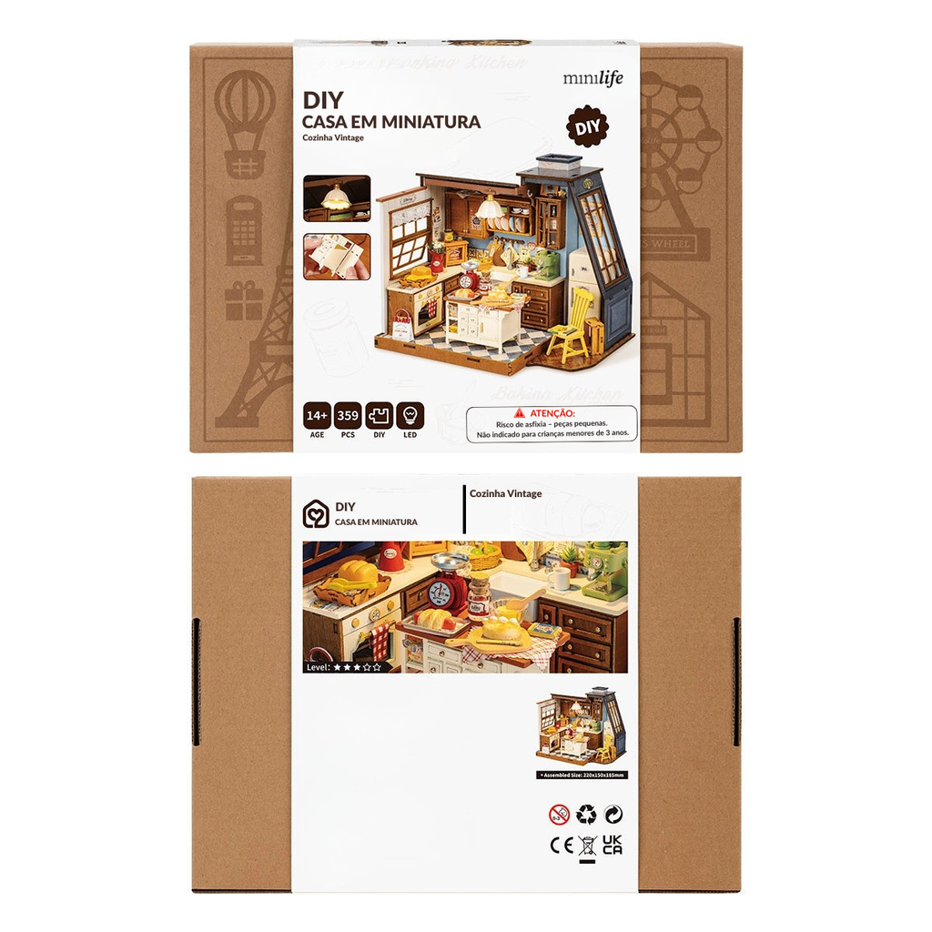 Cozinha Vintage Casa Miniatura DIY